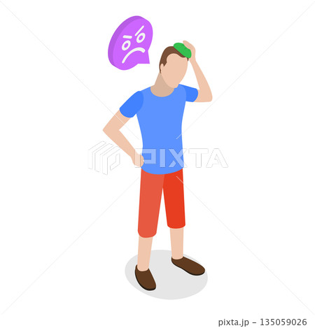 3D Isometric Flat  Illustration of Extreme Hot Weather. Item 4 135059026