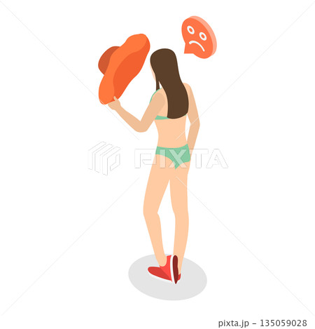 3D Isometric Flat  Illustration of Extreme Hot Weather. Item 2 135059028