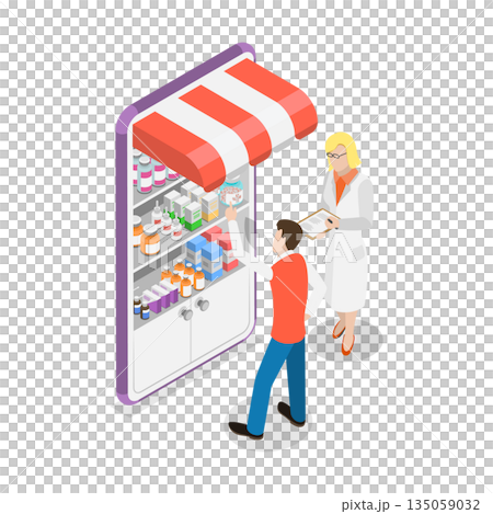 3D Isometric Flat Illustration of Medical Services. Item 1 3D Isometric Flat Illustration of Medical Services. Item 1 135059032