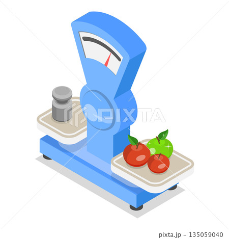 3D Isometric Flat Illustration of Retail Scales. Item 3 3D Isometric Flat Illustration of Retail Scales. Item 3 135059040