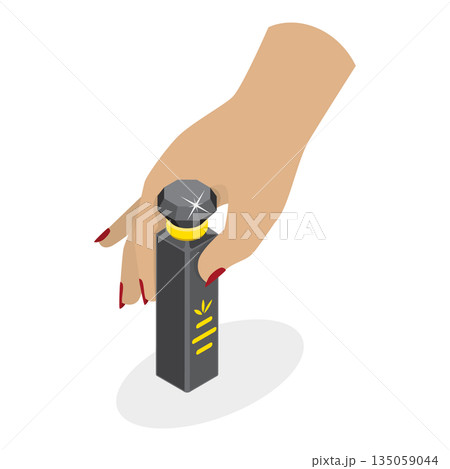 3D Isometric Flat Illustration of Perfume Bottles. Item 2 3D Isometric Flat Illustration of Perfume Bottles. Item 2 135059044
