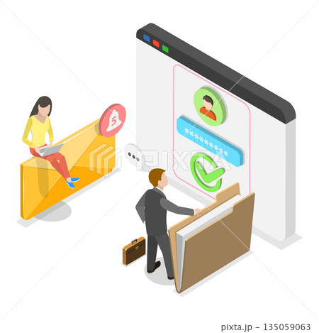 3D Isometric Flat Illustration of Web Security. Item 1 3D Isometric Flat Illustration of Web Security. Item 1 135059063