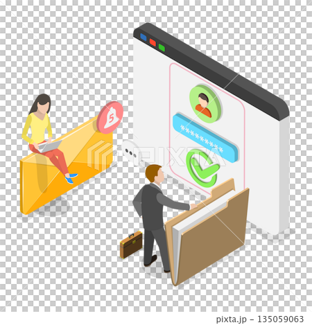 3D Isometric Flat Illustration of Web Security. Item 1 3D Isometric Flat Illustration of Web Security. Item 1 135059063
