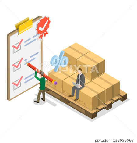 3D Isometric Flat Illustration of Efficient Logistics Coordination. Item 2 3D Isometric Flat Illustration of Efficient Logistics Coordination. Item 2 135059065