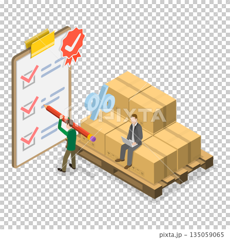 3D Isometric Flat Illustration of Efficient Logistics Coordination. Item 2 3D Isometric Flat Illustration of Efficient Logistics Coordination. Item 2 135059065