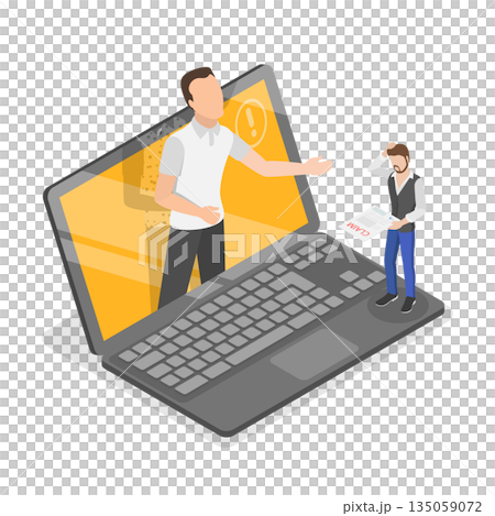 3D Isometric Flat  Illustration of Registration Of Claim. Item 1 135059072