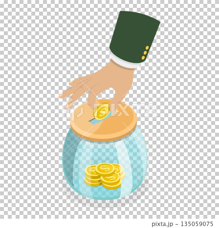 3D Isometric Flat Illustration of Saving Deposit. Item 2 3D Isometric Flat Illustration of Saving Deposit. Item 2 135059075