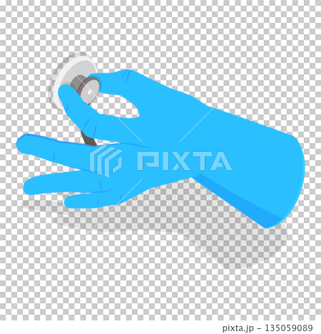 3D Isometric Flat  Set of Doctors Hands. Item 3 135059089