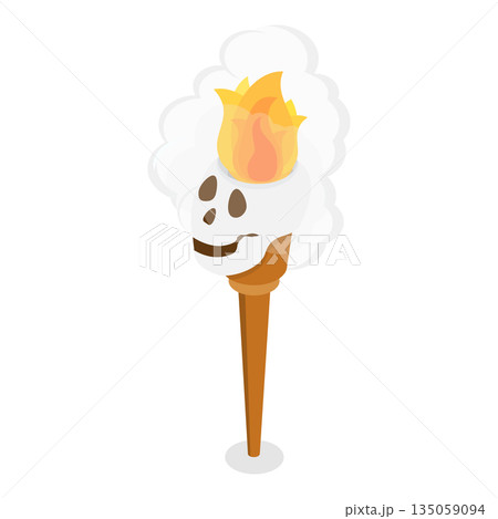 3D Isometric Flat  Set of Underworld Objects. Item 4 135059094