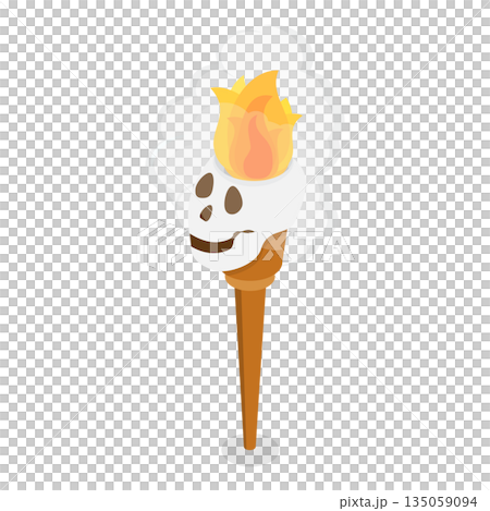 3D Isometric Flat  Set of Underworld Objects. Item 4 135059094