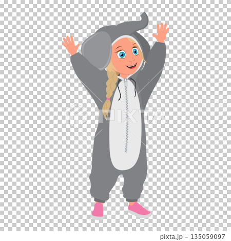 3D Isometric Flat  Illustration of Cute Pajamas For Kids. Item 4 135059097