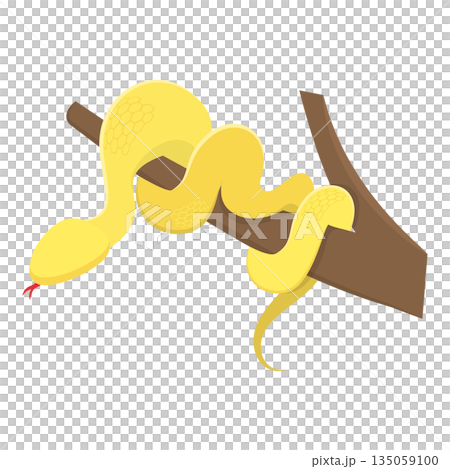 3D Isometric Flat  Illustration of Colorful Poisonous Snakes. Item 5 135059100