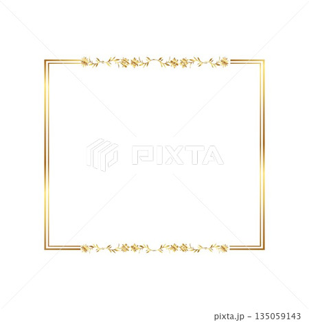 Print border Flowers Elegant gold floral frame free vector illustration 135059143