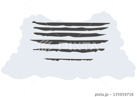 冬の雪が積もった階段のイラスト　ベクター 135059716