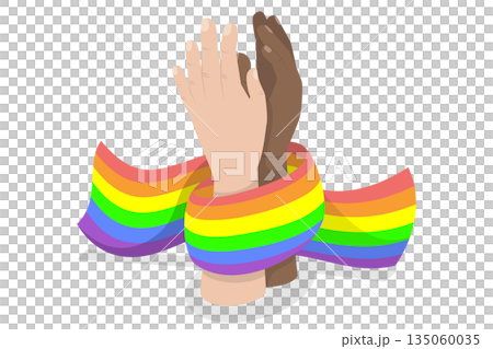 3D Isometric Flat  Illustration of Pride Month, LGBT Community 135060035
