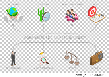 3D Isometric Flat  Illustration of CSR, Consept of Corporate Social Responsibility 135060059