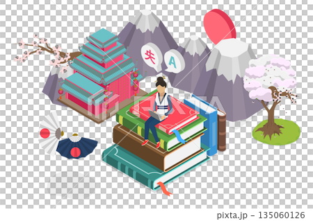 3D Isometric Flat Illustration of Language...のイラスト素材 [135060126] - PIXTA
