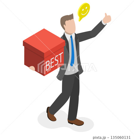 3D Isometric Flat  Illustration of Sales Fake, Lie or Fraud 135060131