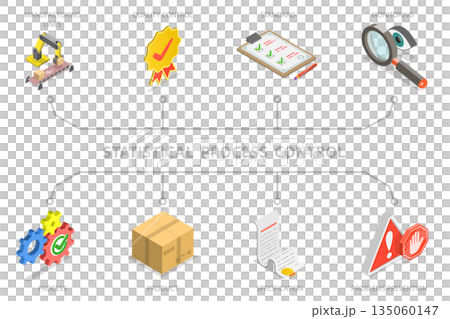 3D Isometric Flat Illustration of SPC, Concept Of Statistical Process Control 3D Isometric Flat Illustration of SPC, Concept Of Statistical Process Control 135060147