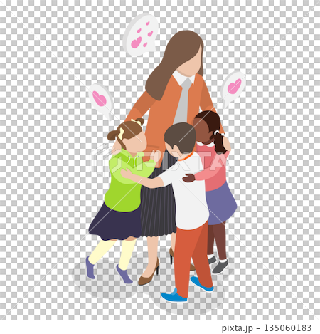 3D Isometric Flat Illustration of Celebrating Teacher Appreciation Day To Honor Educators For Their Hard Work And Dedication, Back to School 3D Isometric Flat Illustration of Celebrating Teacher Appreciation Day To Honor Educators For Their Hard Work And Dedication, Back to School 135060183