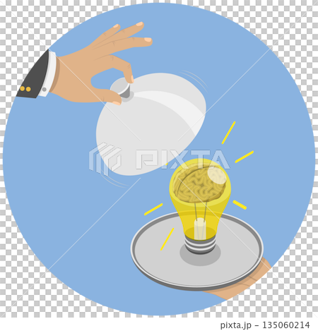 3D Isometric Flat Illustration of Serving Idea, Crowdfunding, Innovation, Investments into Idea 3D Isometric Flat Illustration of Serving Idea, Crowdfunding, Innovation, Investments into Idea 135060214