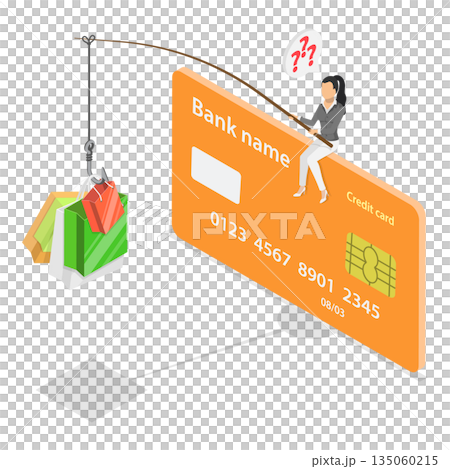 3D Isometric Flat Illustration of Marketing and Consumerism, Digital Financial Transactions 3D Isometric Flat Illustration of Marketing and Consumerism, Digital Financial Transactions 135060215