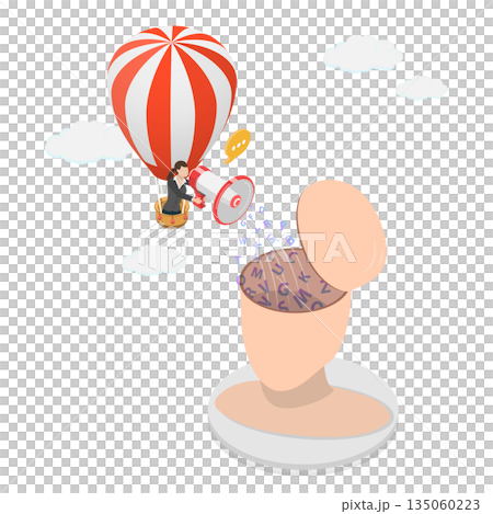 3D Isometric Flat Illustration of Aggressive Advertising, Spreading Message With Megaphone To Enforce Belief And Communication 3D Isometric Flat Illustration of Aggressive Advertising, Spreading Message With Megaphone To Enforce Belief And Communication 135060223