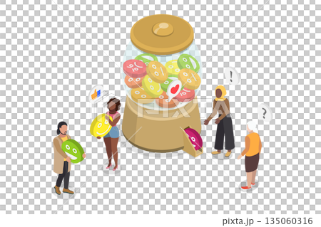 3D Isometric Flat Illustration of Emotional Intelligence, Understanding Emotions And Positive Thinking In Psychology 3D Isometric Flat Illustration of Emotional Intelligence, Understanding Emotions And Positive Thinking In Psychology 135060316