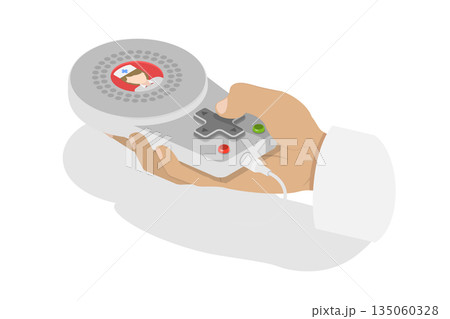 3D Isometric Flat  Illustration of Medical Alert Button, Hospital Nurse Call Device 135060328