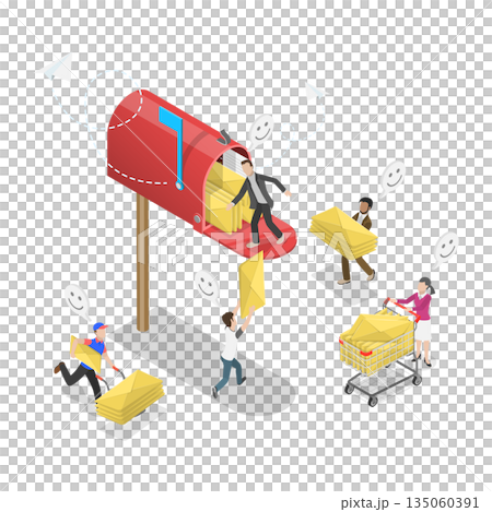 3D Isometric Flat Illustration of Marketing And Mail Service, Newsletter Subscription 3D Isometric Flat Illustration of Marketing And Mail Service, Newsletter Subscription 135060391