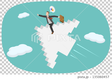 3D Isometric Flat  Illustration of SEO, Boost Website, Enhance Rankings, Online Advertising And Marketing Strategies 135060457