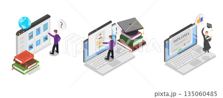 3D Isometric Flat Illustration of Opportunities, Personalized Learning Path, Distance Education 3D Isometric Flat Illustration of Opportunities, Personalized Learning Path, Distance Education 135060485