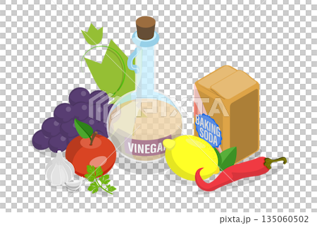 3D Isometric Flat Illustration of Ingredients for Cooking, Preservation And Fermentation 3D Isometric Flat Illustration of Ingredients for Cooking, Preservation And Fermentation 135060502