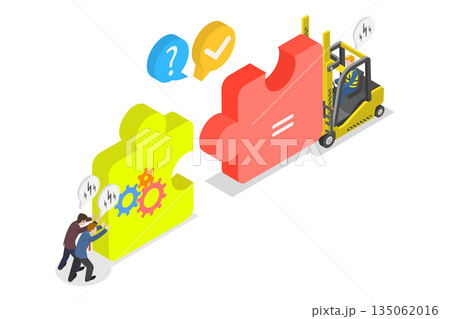 3D Isometric Flat Illustration of Partnership and Teamwork, Cooperation and Strategy 3D Isometric Flat Illustration of Partnership and Teamwork, Cooperation and Strategy 135062016