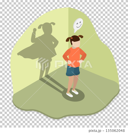 3D Isometric Flat Illustration of Self Confident Kids , Empowering Kids With Positive Self Esteem 3D Isometric Flat Illustration of Self Confident Kids , Empowering Kids With Positive Self Esteem 135062048