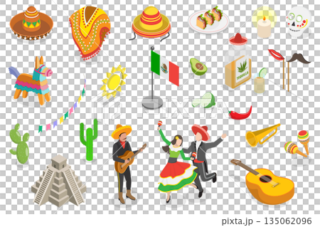 3D Isometric Flat Illustration of Latin America, Mexico Travel Collection For Social Media And Blogs 3D Isometric Flat Illustration of Latin America, Mexico Travel Collection For Social Media And Blogs 135062096
