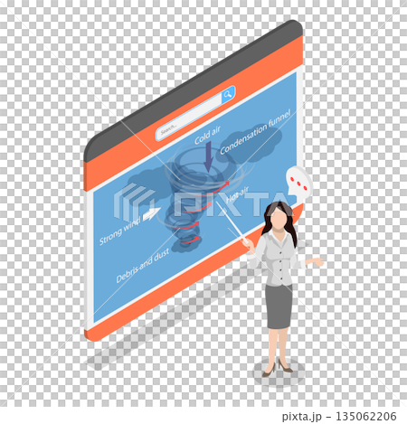3D Isometric Flat Illustration of Tornado Structure, Easy Explaination 3D Isometric Flat Illustration of Tornado Structure, Easy Explaination 135062206