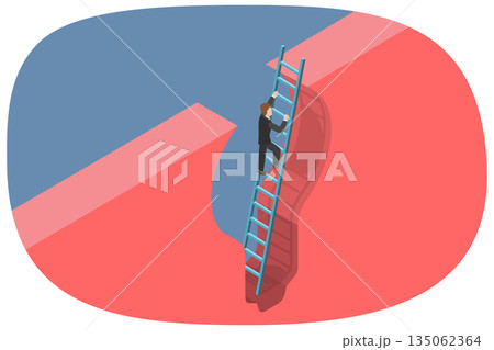 3D Isometric Flat Illustration of Breakthrough, Brainstorming, Innovative Idea or Project Successful Development 3D Isometric Flat Illustration of Breakthrough, Brainstorming, Innovative Idea or Project Successful Development 135062364