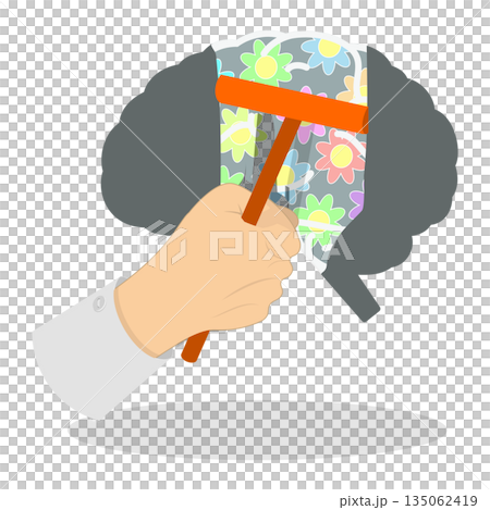 3D Isometric Flat  Illustration of Optimistic Mindset, Eliminating Obstacles Leads To A Joyful Beginning 135062419