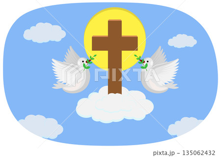 3D Isometric Flat Illustration of Whit Monday, Christian Holy Spirit Community Holiday 3D Isometric Flat Illustration of Whit Monday, Christian Holy Spirit Community Holiday 135062432