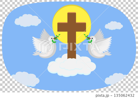 3D Isometric Flat  Illustration of Whit Monday, Christian Holy Spirit Community Holiday 135062432