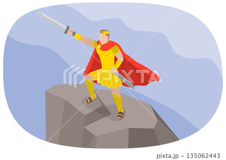 3D Isometric Flat Illustration of Caesar, Leading Roman Legionaries, Ancient Army Leadership 3D Isometric Flat Illustration of Caesar, Leading Roman Legionaries, Ancient Army Leadership 135062443