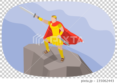 3D Isometric Flat Illustration of Caesar, Leading Roman Legionaries, Ancient Army Leadership 3D Isometric Flat Illustration of Caesar, Leading Roman Legionaries, Ancient Army Leadership 135062443