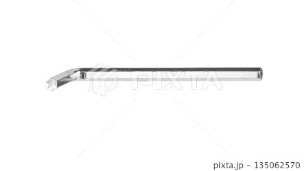 Allen Key Tightening Hex Screw in Metal Surface Close-Up Allen Key Tightening Hex Screw in Metal Surface Close-Up 135062570