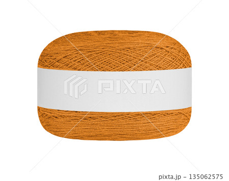 Orange Ball of Yarn with Blank Label Orange Ball of Yarn with Blank Label 135062575