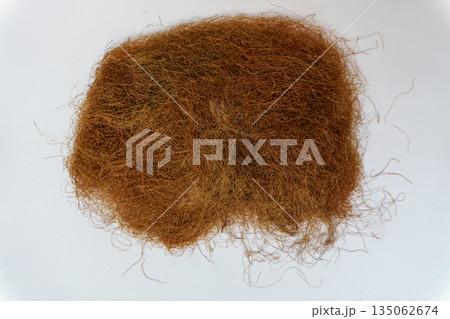 Dried corn silk natural herbal medicine on white background with copy space Dried corn silk natural herbal medicine on white background with copy space 135062674