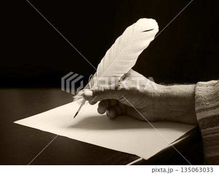 Old hand write letter on the table Old hand write letter on the table 135063033