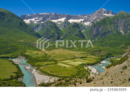 Vjosa river bend near the town of Kanikol 135063095