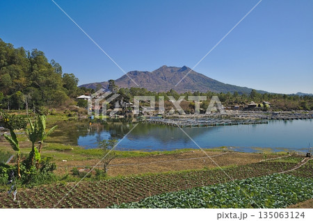 Mount Batur and Lake Batur on Bali 135063124