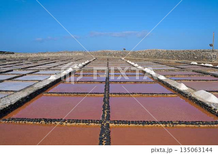 Salt production at Salinas del Carmen on Fuerteventura Salt production at Salinas del Carmen on Fuerteventura 135063144